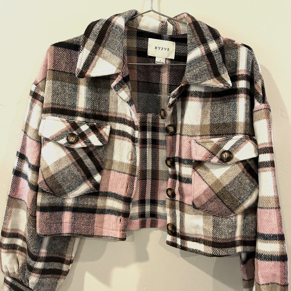 BRAND NEW!!! - Adorable Pink Plaid Jacket Sz. Small